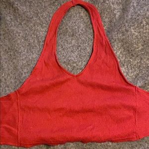Express red tie back tank